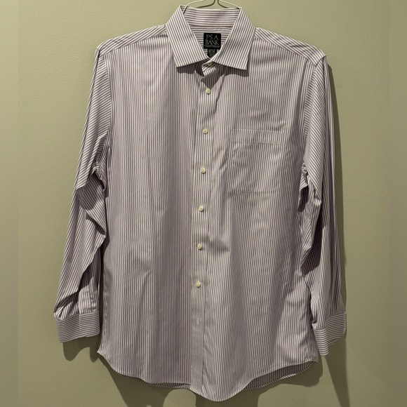 Jos. A. Bank Traveler’s Collection Light Purple Striped Dress Shirt - Picture 3 of 6